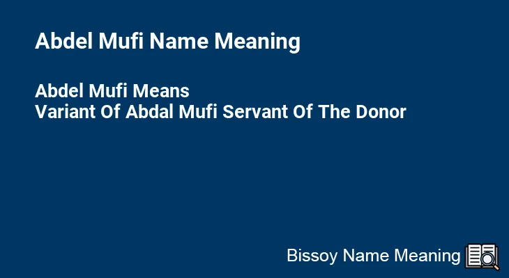 Abdel Mufi Name Meaning